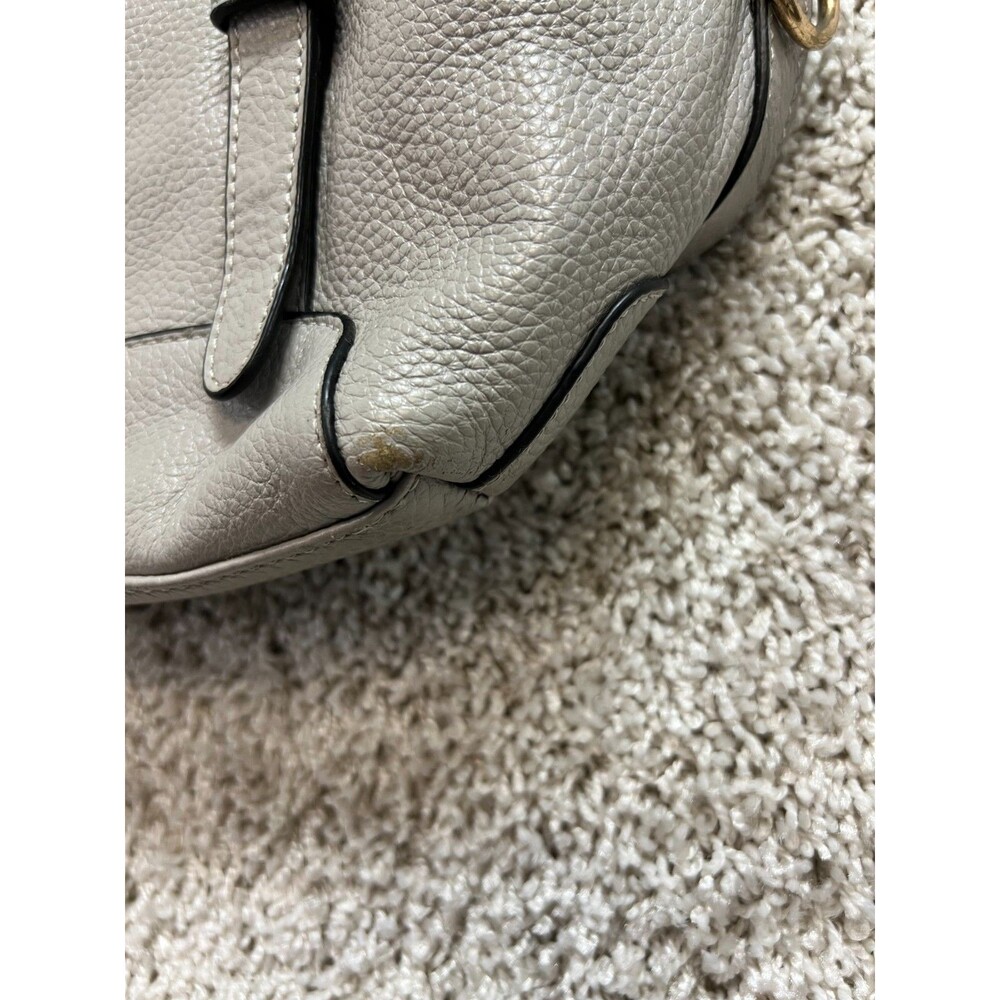 ORA DELPHNE leather Satchel light Gray LG Top Handles/Shoulder Strap - Picture 3 of 14